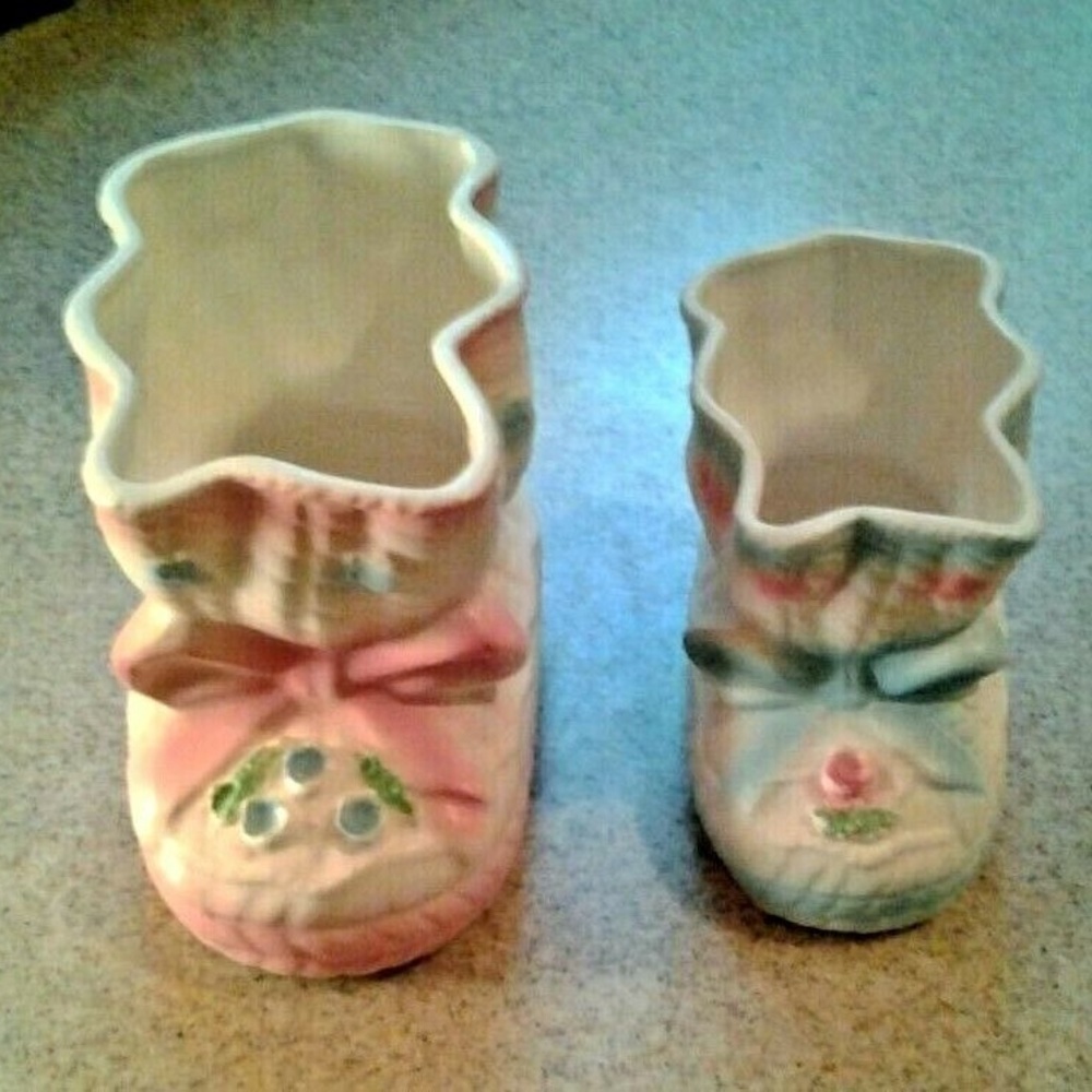 Vintage 1950s RELPO Hand Painted Ceramic Planters